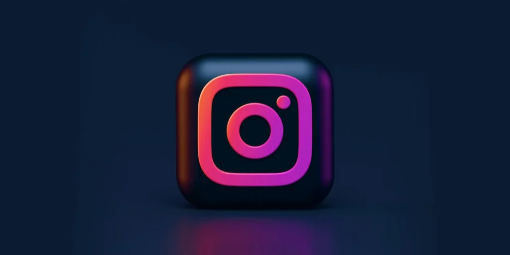 Instagram Marketing Tips: Official Instagram logo centered on a dark background.