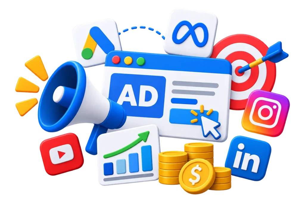 Paid advertising campaign management and performance analytics