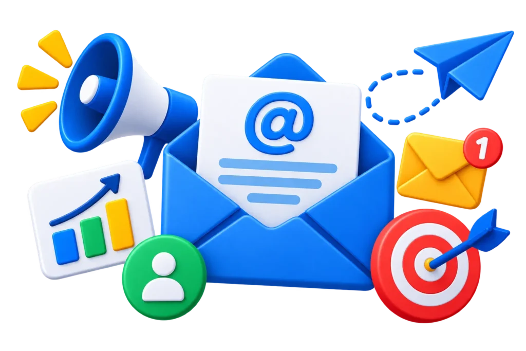 Email marketing campaign illustration